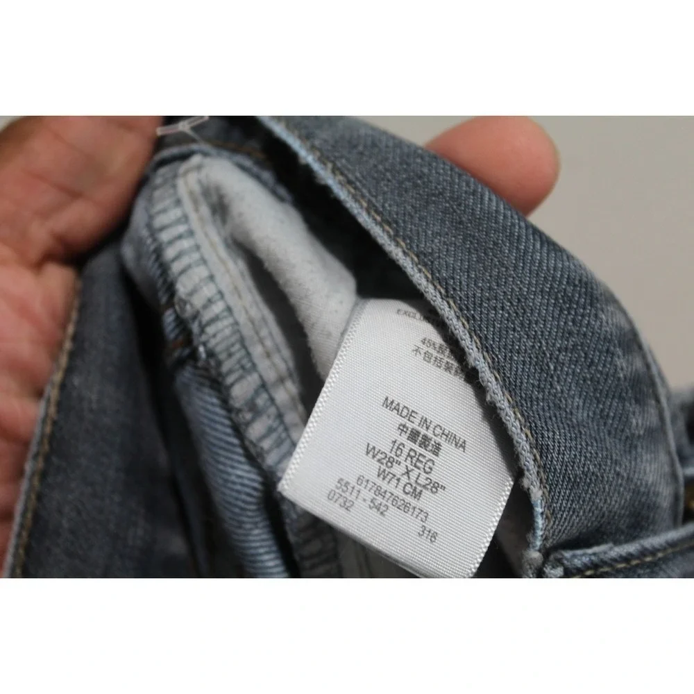 Levi's 511 Boy Jeans Slim Casual Denim Size 16